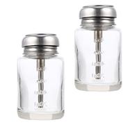 Generic Glass Press Dispensing Bottles Empty Bottles 2pcs 100ml Lightweight with Push down Pump Refillable Cosmetics Sub to Reduce Waste for Alcohol for Home or Travel