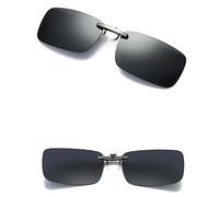 Generic Glasses Gifts Lens Driving Metal Polarized Clip On Glasses Sunglasses Vintage Makeup Case (Grey, One Size)