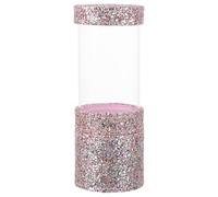 Generic Glitter Makeup Brush Holder Pink Cosmetic Brush Container Two Cups for Vanity Organizer and Travel Use