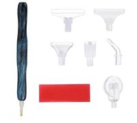 Generic Glitter Resin Diamonds Painting Pen with Various Tips Diamonds Painting Art Drill Pen Bead Dot Tools Accessories for Adults Beginners (Style C)