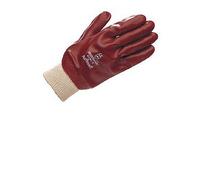 Generic Gloves PVC Fully Coated Knit Wrist in Red | Size: Large Generic Red L