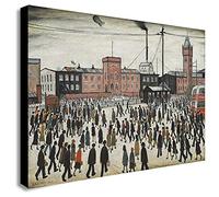 Generic - Going To Work by L.S. Lowry - Canvas Wall Art Framed Print - 47 x 33 inches