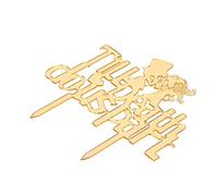 Generic Gold Acrylic Cake Topper for Festival and Wedding Decoration, Mirror 14x14cm