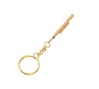 Generic Gold Flute Keychain Adorable 3D Music Instrument Design for Birthdays & Graduations Mini Brass Replica