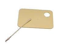 Generic Gold Makeup Mixing Palette and Spatula Set for Professional Makeup Artists and Nail Art Lovers, Acrylic Material