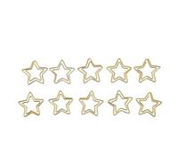 Generic Gold Star Paper Clips Skid- Plating Process Rust Resistant Cute Paperclips for Office School, 100pcs Star Shape Light and Portable for Document Classification, Metal Gold