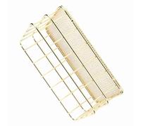 Generic Gold Wire Basket, Golden Multifunctional Wire Mesh with Wrought Iron Plating Gold Basket Storage Bins for Desktop, Living Room, Bathroom (S)