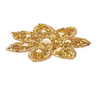 Generic Golden Flower Not Easy to Tear with Resin Adhesive Sticker Iron on Patch Delicate and Shiny Rhinestone Garment Decoration for Clothing Embellishment