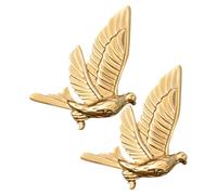 Generic Golden Peace Dove Brooch Pins Versatile Accessory 2pcs Zinc Alloy Animal Brooch Pins with Creative Design and Refined Finish for Women and Men for Formal Occasions and Bag