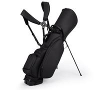 Generic Golf Equipment Carrier With Organized Storage PU Leather Golf Club Carry Bag With Stable Stand Base Suitable For Men Women Sports, Black