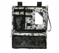 Generic Golf Storage Organizer Bag Sports Accessory with Zippered Compartments Elastic Loops Carabiner Hook and Clear Window Suitable for Driving Range, Camouflage Gray
