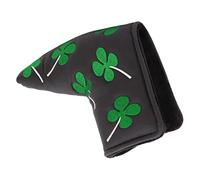 Generic Good Luck Golf Putter Head Cover Thick Plush L Shaped Protection for Golf Lovers PU 17x12cm (Black)