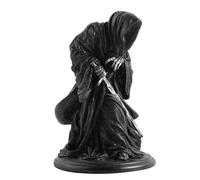 Generic Gothic Resin Reaper Figurine, Holy Death Holding Scythe Black Robe, Muerte Altar Sculpture, Darkness Style Resin Craft, Behind Scenes