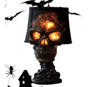 Generic Gothic Skull Lamp, Lava Stone Skull Lamp, Skull Halloween Decoration, Gothic USB Skull Desk Lamps, Halloween Lighting Ambiance for Room Party, Resin Statue