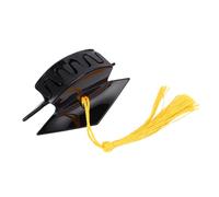 Generic Graduation Cap Hair Claw Elegant Matte Design for Half Up Hairstyle for Graduates Black/Gold (1pc)