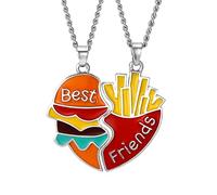 Generic Graduation Girls/Couple Friendship Distance Necklaces Gift Set - Real Diamond Star Pendant & Chain - Unisex Adults - 24g Stainless Steel - For Women & Young Women - Occasion - Pack of 2