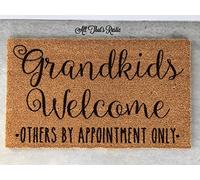 Generic Grandkids Welcome Doormat 23.6x15.7 Inch, Polyester, Simple Message, Machine Washable, Non-Slip, Indoor/Outdoor
