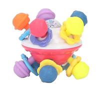 Generic Grasping Sensory Activity Toy with Teething Training for 0-1 Year Old Infants, Odor-Free Soft Plastic for Color Perception and Audiovisual Development (Pink)
