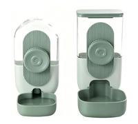 Generic Gravity Feeder and Water Bottle Set for Small Animals, Space Saving Hanging Design, Suitable for Cats and Bunnies, 2 Units, Green, Perfect for Pet Enclosures (Green Water Dispenser 800ml