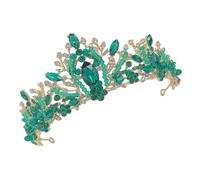 Generic Green Crystal with Glittering Design Bridal Headband Alloy Material Comfortable Fit Creates Instant Stunning Hairstyle for Wedding and Engagement for Brides and Bridesmaids
