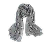 Generic Grey Unusual Cute Penguin Print Lightweight Scarf