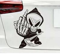 Generic Grim Reaper Middle Finger Vinyl Decal - Up Yours Car Sticker, Laptop Sticker, Funny Edgy Vinyl Sticker