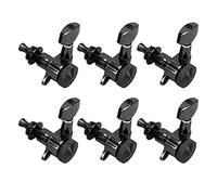 Generic Guitar Locking Tuners Durable Sealed Machine Heads for Acoustic Electric Guitars Black 6 Pack, Easy to Install and Remove (Set of six left buttons)