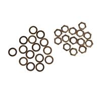 Generic Guitar Nut Washer Kit Instrument Socket Fasteners for Electric Guitar Bass, M9 Thread, Wear Resistant Metal Material, Great for DIY Guitarists, 14 Nuts 14 Washers (Bronze)