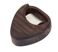 Generic Guitar Pick Box Storage Wooden Guitar Picks Case Rose Wood Pick Box Heart Shaped Paste for Standard