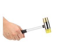 Generic Guitar Plastic Hammer, Yellow and Gold Musical Instrument Tool with Replaceable Brass and UHMW Plastic Heads, for Guitar Bass Mandolin and Ukulele