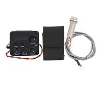 Generic Guitar Preamplifier, 3 Band Equalizer with LCD Screen, Volume Bass Middle Treble Control Knobs, 2 Modes Automatic Manual Adjustment, Ideal for Electric Acoustic Guitar Accessories