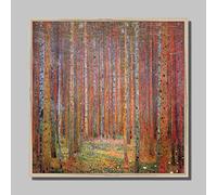 Generic - Gustav Klimt Art Print - Tannenwald 1 - Framed - 36x36 (90x90cm) - Natural