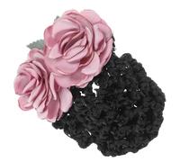 Generic Hair Bun Cover Bun Net with Flower Design Cloth Mesh Not Easy to Tear Or Break Keep Hair Neat Classic Elegant Style for Women and Party Daily Uses