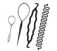 Generic Hair Bun Maker Sturdy Tools for Fashionable Hairstyles for Wedding/Party/Appointment, Plastic, 4PCS (No. 1 4PCS)