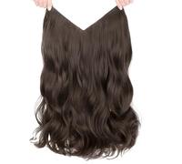 Generic Hair Clip in Extensions for Black Woman, One Piece, 20 Inch, Wavy Natural Black Design, Human Hair, Simple to Install, Suited for Daily Wearing