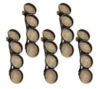 Generic Hair Clips Hair Barrettes Lightweight 5 Pcs DIY for Women Copper round Practical Decoration Vintage Elegant for Valentine's Day and Everyday Use