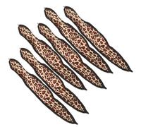 Generic Hair Curling Tool 6Pcs Leopard Print Sponge Rollers Soft Braider Clips for Women DIY Sleep Rollers for Heatless Wavy Hair