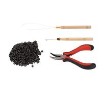 Generic Hair Extension Tool Kit Professional Hair Styling Pliers Set with Silicone Rings for DIY At Home, Durable Material Pulling Hook Needle Kits for Barber or Yourself, Portable Extensions Tools