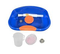 Generic Hair Washing Basin: Sturdy Bowl with Headrest and Drain. Comfortable Neck Area for Those Requiring Hair Washing at Home, with Brush Cup