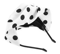 Generic Half Beret Fascinator Headband with Polka Dot Fabric for Women, Retro French Style Hair Accessory Suitable for Prom and Street Snap