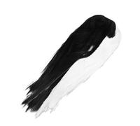 Generic Half Black Half White Wig for Women Synthetic Hair Wigs Heat Resistant Can be Ironed Suitable for Costume Party and Fashion Use