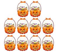 Generic Halloween Bags for Treats | Pack of 10 Bags Festive Snacks | Transparent for House Party Outdoor School | Boys Girls Class