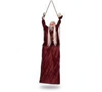 Generic Halloween Hanging Figure Doll Swing Prop with Glowing Eyes Sound Effects Rope Hanging Cloth Electronics Suitable for Doorway porches Party setups Haunted Attractions, Array, Red