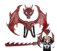 Generic Halloween Kids Dragon Cosplay Set, Dragon Wings, Tail, Face Cover - Unisex Children's Cosplay Props for Stage, Masquerade, Dress-Up