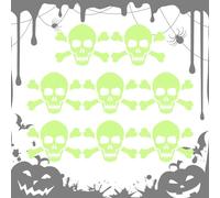 Generic Halloween Wall Stickers - Skull, Bat, Ghost, Peeping Eye Wall Decals, Glow in the Dark, PVC Material, White, Glossy Finish, Indoor Use, Reusable, Waterproof, Autumn Decor