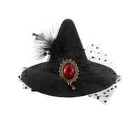 Generic Halloween Witch Hat Hair Clip Black Hat Shaped Hairpin for Birthday and Anniversary Parties, Delicate Non-woven Fabric and Mesh Hair Accessory with Long-term Use and Attractive