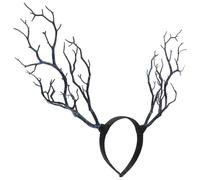 Generic Halloween Witch Horned Headband Blue Simulated Branch Hair Hoop Dark Style Cosplay Party Hair Accessory for Women