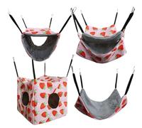 Géneric Hammock for Hamsters, 4 Pieces Hanging Sleep Nest for Squirrel Chinchilla Ferret Guinea Pig (Pink)