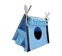 Generic Hamster Hideout Tent Soft Warm for Small Animals Made of Felt, Rabbit, Guinea Pig, Rat House (Blue)