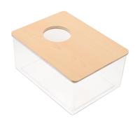 Generic Hamster Sand Bath Box for Small Pets Beneficial to Pet's Health and Sanitary with Acrylic Material and Wood Cover, Large Size Reusable Sand Bath Container in Pet Cage
